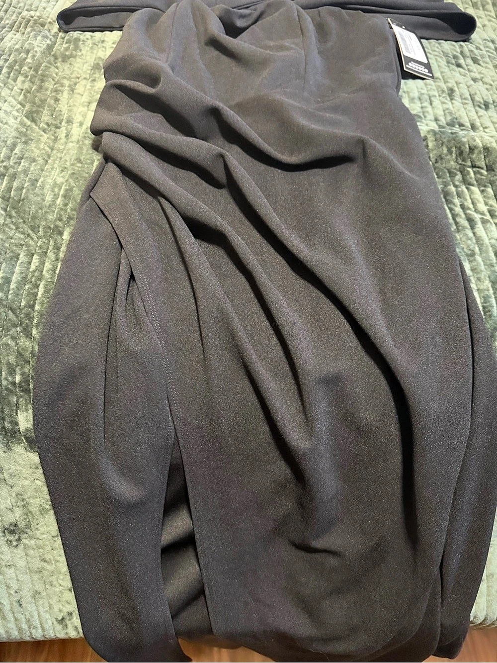 Club L London Nala Black Asymmetric Maxi Dress With Split Size 12